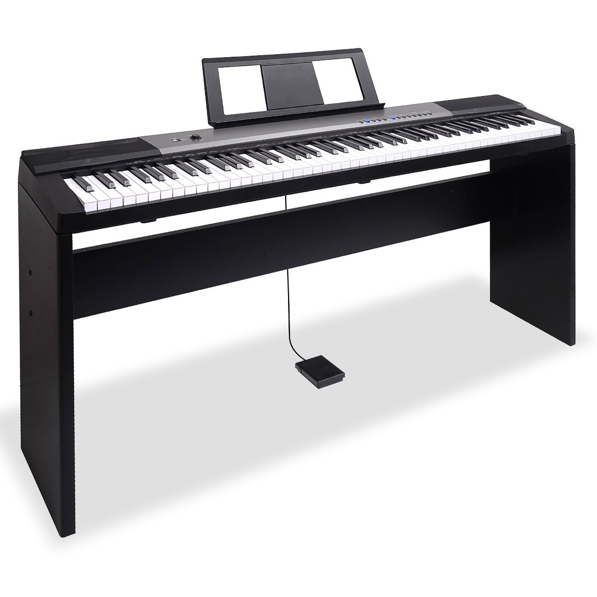 V240-EKB-CHJ-88-BK-71665-00 Karrera 88 Keys Electronic Keyboard Piano with Stand Black - Image 1