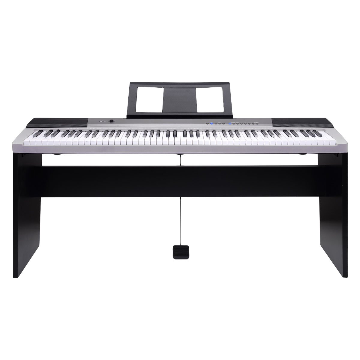 V240-EKB-CHJ-88-SL-71664-00 Karrera 88 Keys Electronic Keyboard Piano with Stand Silver - Image 1