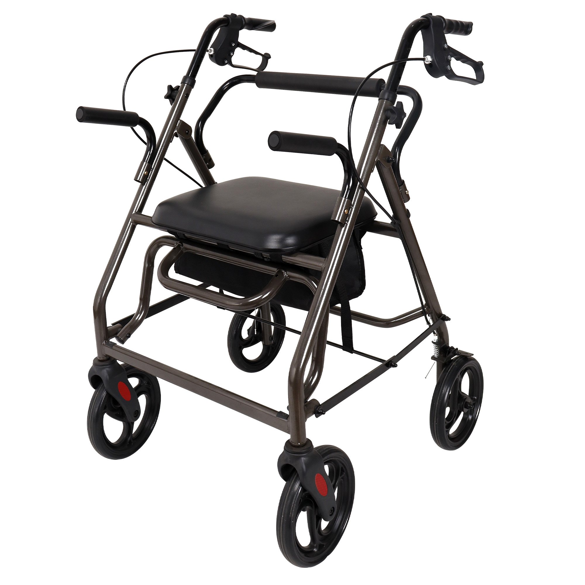 V240-FRW-MAS-01L-GY-210871-00 Orthonica Foldable Steel Frame Rollator Walker Lightweight Mobility Aid in Grey - Image 1