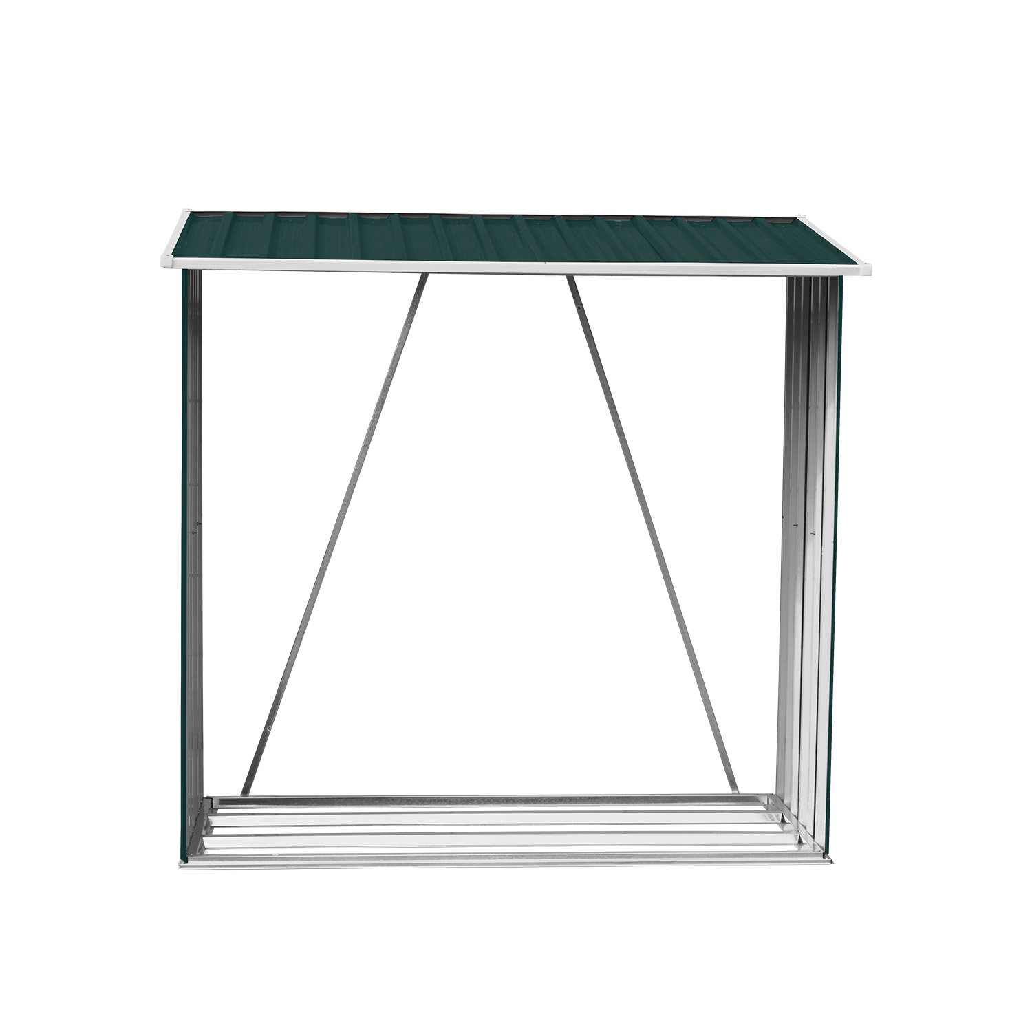 V240-GSF-BSW-WSS-GN-75190-00 Wallaroo Wood Storage Shed Galvanized Steel - Green - Image 1
