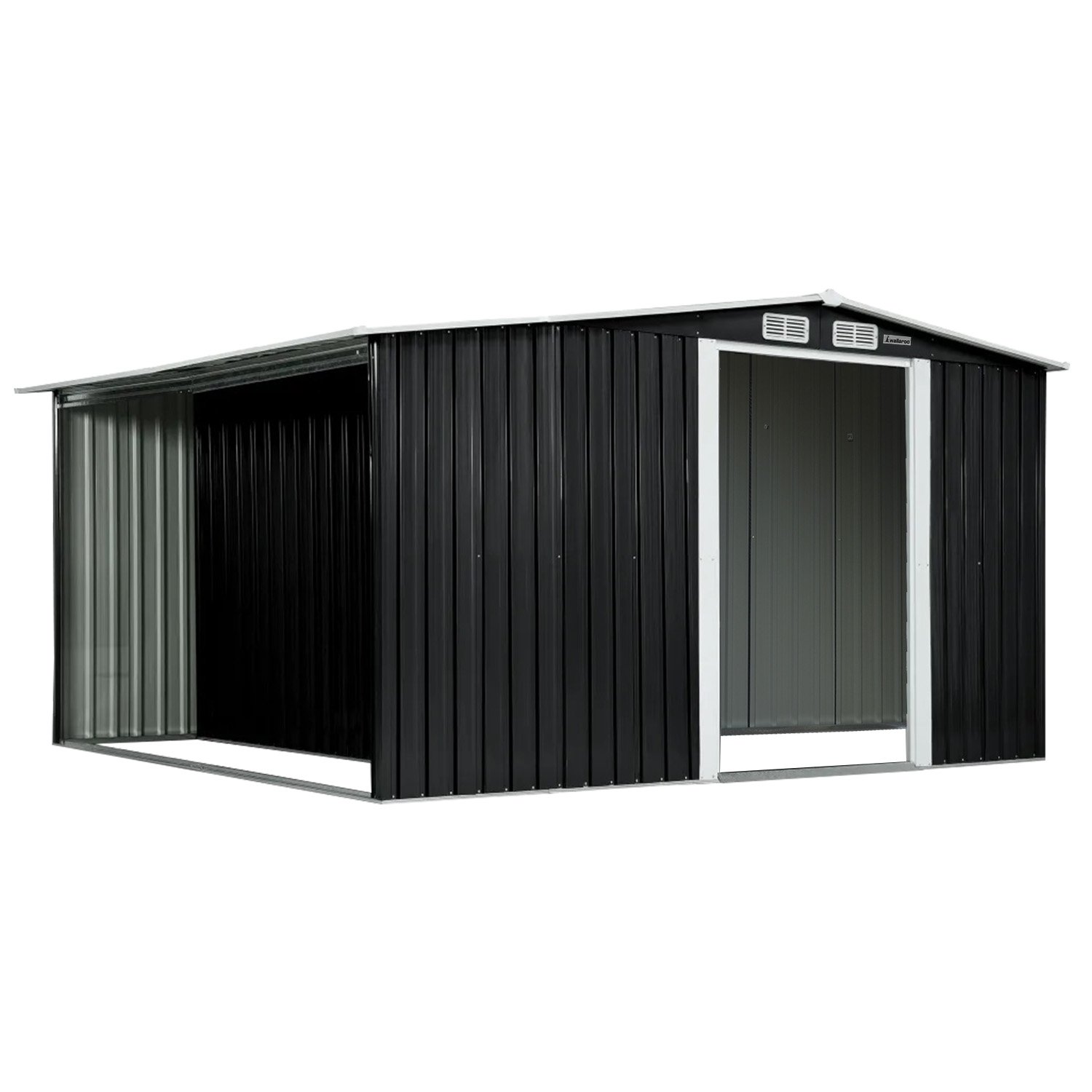 V240-GSS-BSW-68S-BK-73572-00 Wallaroo Garden Shed with Semi-Close Storage 6*8FT - Black - Image 1