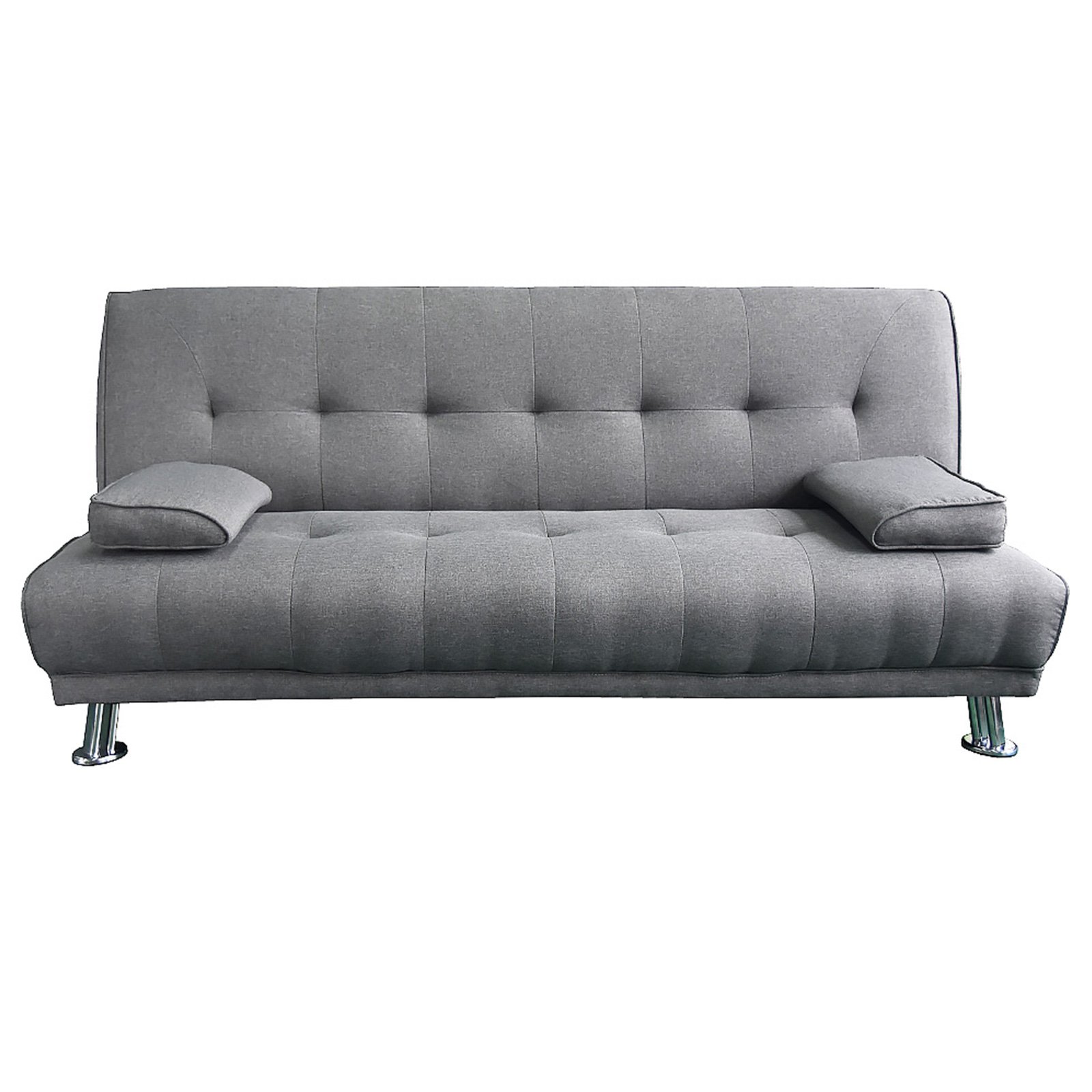 V240-SOFA-6105-LNN-LGR-70299-00 Sarantino Manhattan Sofa Bed Lounge Couch Futon Furniture Home Light Grey Linen Suite - Image 1