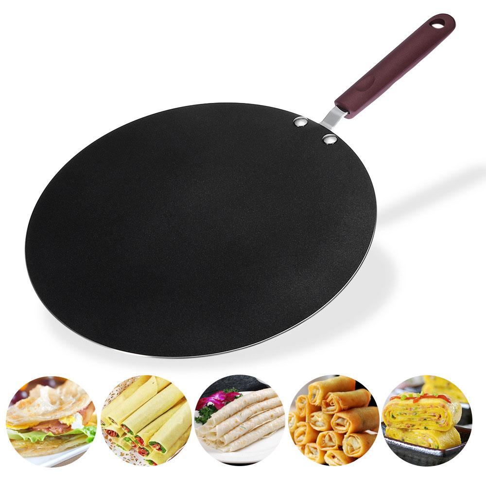 V255-34CM_SKILLET-PAN-52266-00 32cm Nonstick Frying Indian Tava Dosa Chapati Pan Flat Skillet Griddle Pan - Image 1