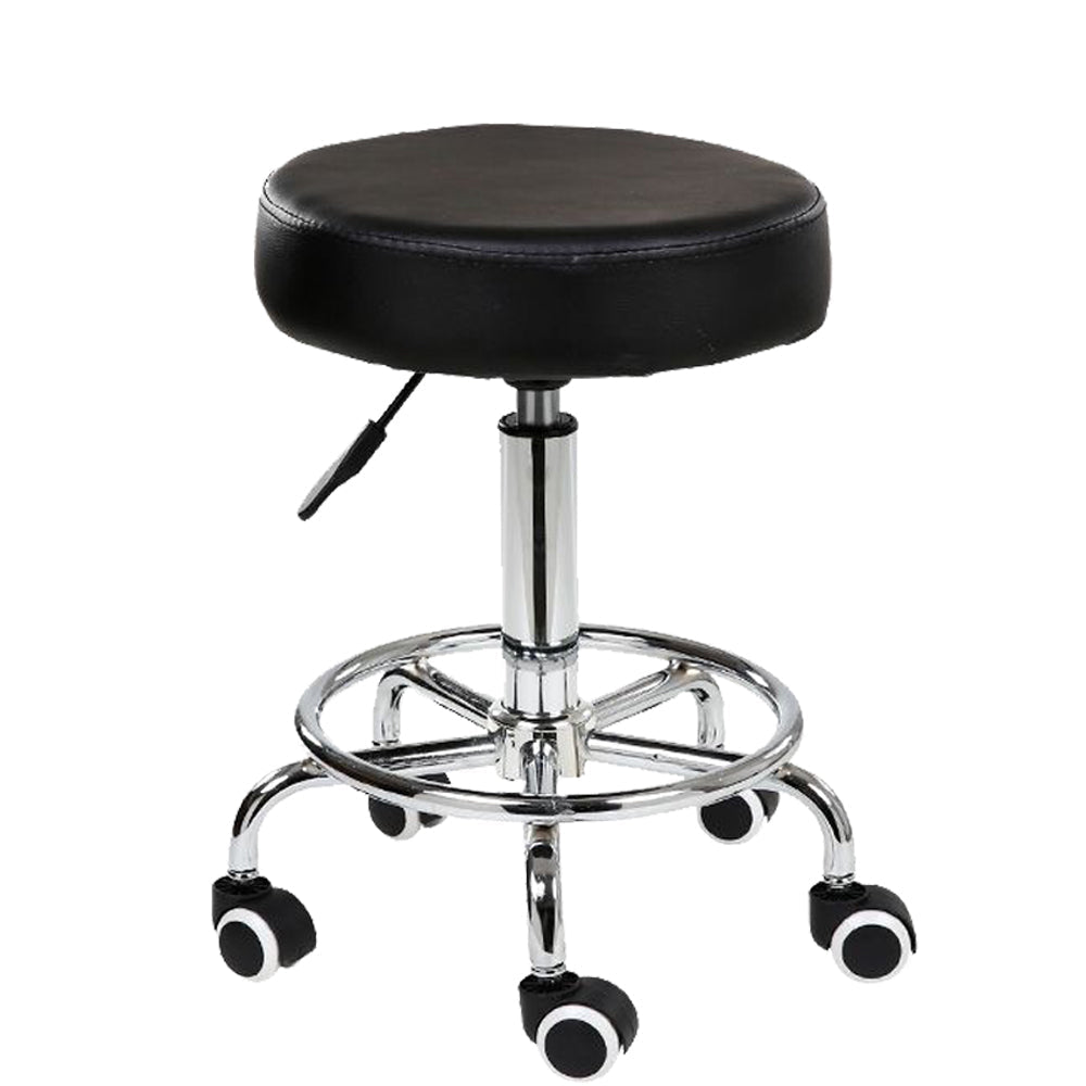 V255-8401-BKX2-52241-00 Salon Chair Bar Swivel Stool Office Roller Wheels Portable Height Adjust Leather BS8401(x2) - Image 1