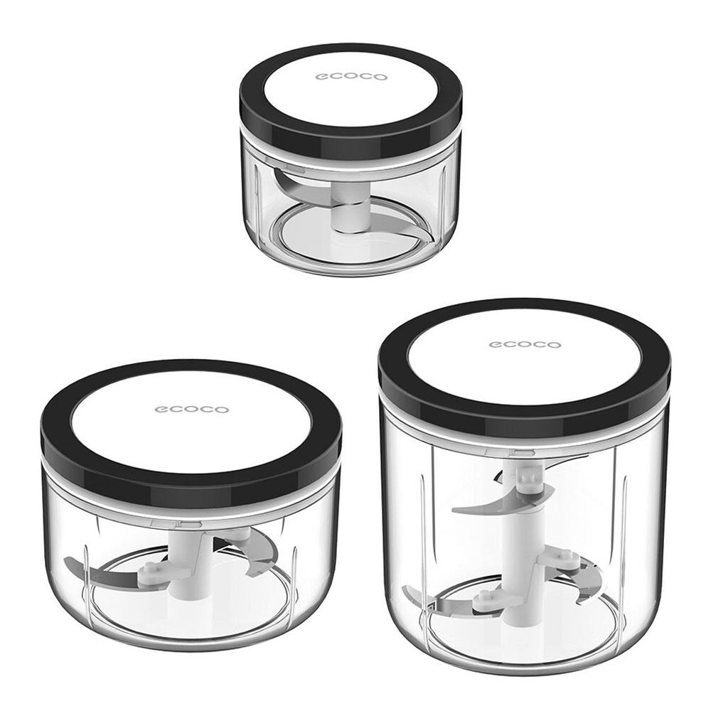 V255-E1920-3SIZESB-52666-00 Ecoco 3 Sizes Cutter Set Easy Chopper Mincer Mixer Slicer Dicer Blender Shredder For Onion Garlic Black - Image 1