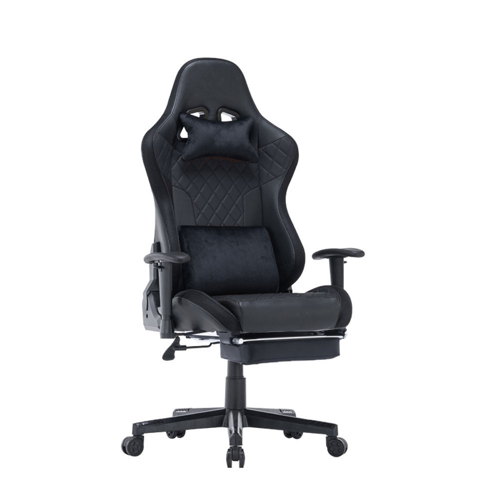 V255-GCHAIR-34-BBLACK-52369-00 7 RGB Lights Bluetooth Speaker Gaming Chair Ergonomic Racing chair 165° Reclining Gaming Seat 4D Armrest Footrest Black - Image 1