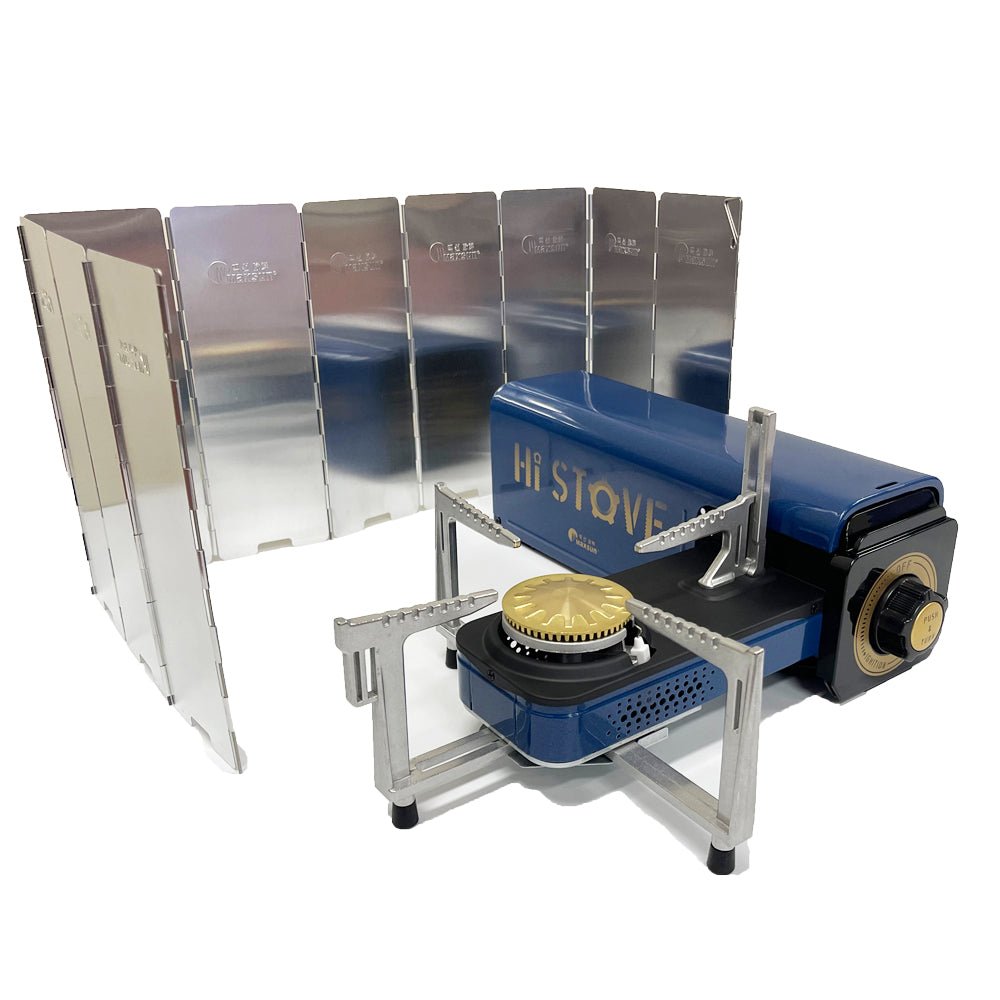 V255-HISTOVE-186580-00 MAXSUN HI STOVE MS-100 Outdoor Camping Gas Stove Folding Burner Foldable Windshield - Image 1