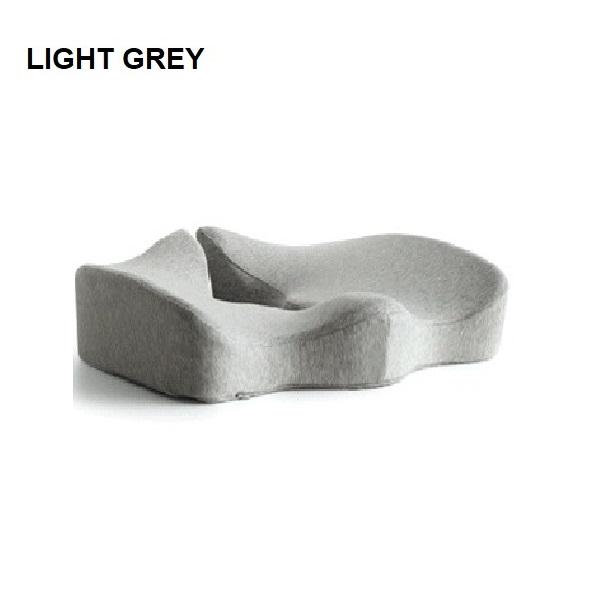 V255-P-SEAT-LG-52413-00 Premium Memory Foam Seat Cushion Coccyx Orthopedic Back Pain Relief Chair Pillow Office Light Grey - Image 1