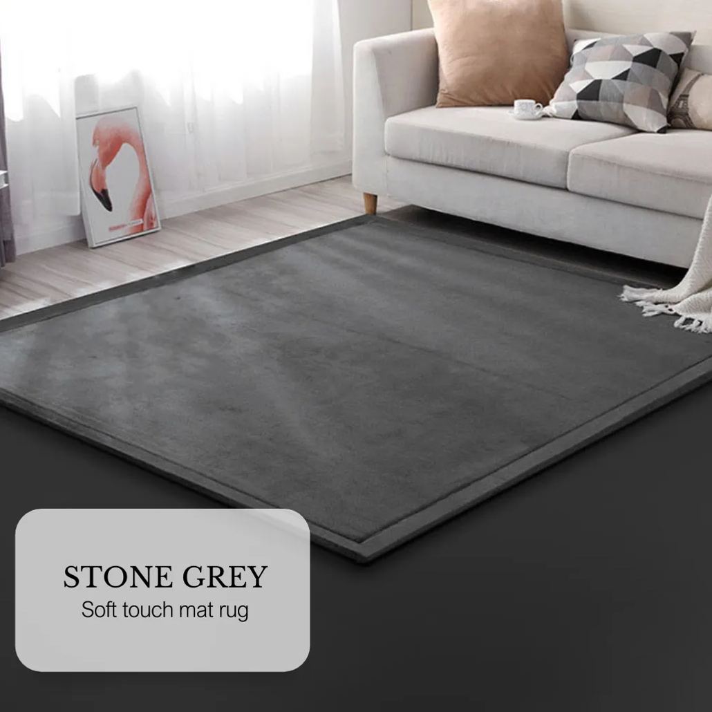 V262-LGH-0089G-172706-00 Soft Touch Ultra Plush Memory Foam Tatami Stone Grey Mat - 150 x 200 CM - Image 1
