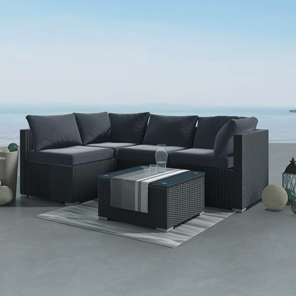 V264-OTF-507S-BLK-57363-01 Outdoor Modular Lounge Sofa Bondi-Black - Image 1