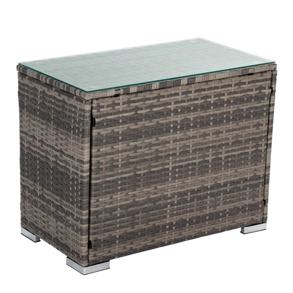 V264-OTF-530S-LGR-1-51999-00 Grey Wicker End Table - Image 1