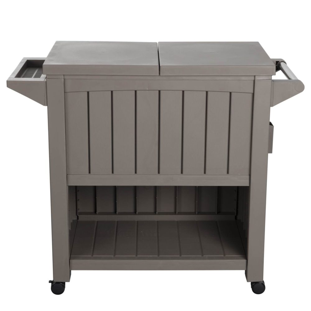 V264-OTF-539PP-LGR-NA-1-66913-00 Garden Bar Serving Cart with Cooler (Taupe) - Image 1