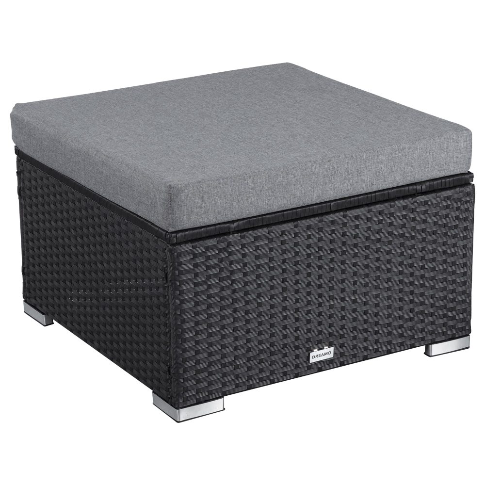 V264-OTF-541S-BLK-NA-1-69514-00 Outdoor wicker ottoman in Black - Image 1