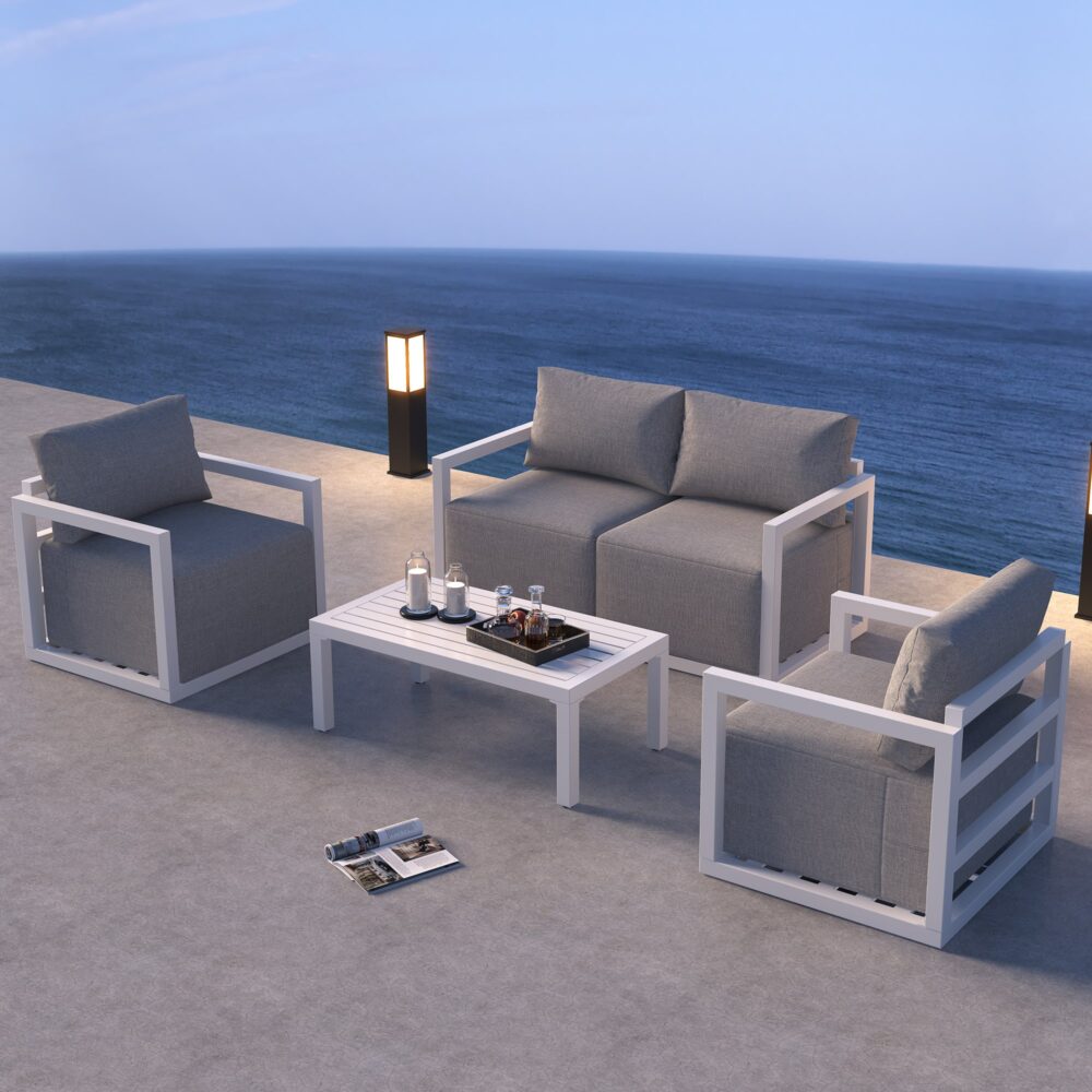 V264-OTF-543A-WHE-5PC-172502-00 Alfresco Serenity Outdoor Lounge Set – White - Image 1