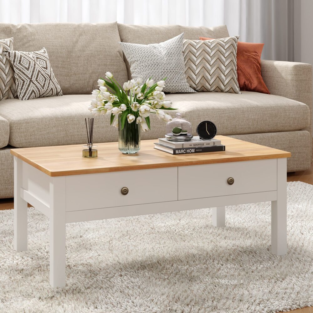 V264-TAB-722C-WHE-NA-1-115128-09 Sleek Natural Wood Rectangle Coffee Table - Image 1