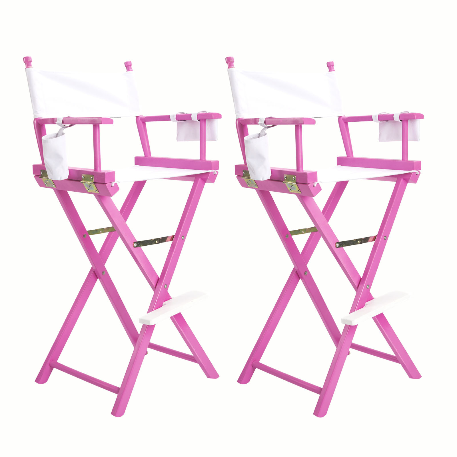 V274-FT-6015DC-PK2-44282-00 2X Director Movie Folding Tall Chair 76cm PINK HUMOR - Image 1