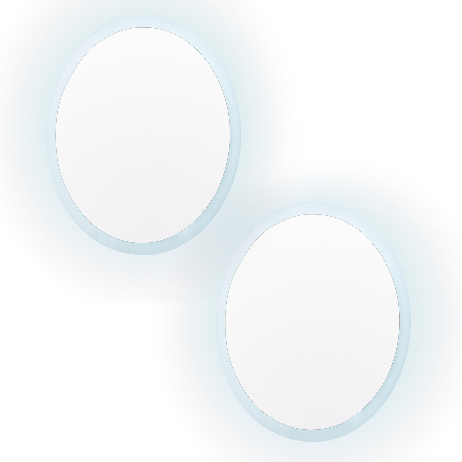 V274-FT-BM-LEDR-70-X2-89562-00 2 Set LED Wall Mirror Round Anti-Fog Bathroom 70cm - Image 1