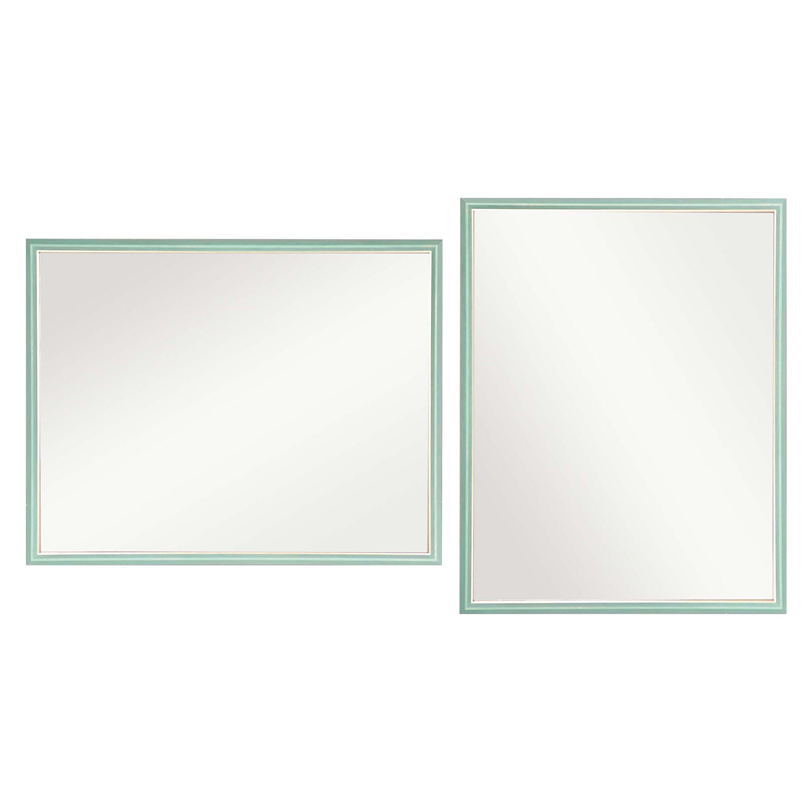 V274-FT-BM-PSSQ-LB7090-X2-218496-00 2 Set Wall Mirror Rectangular Frame Bathroom 70x90cm Turquoise - Image 1