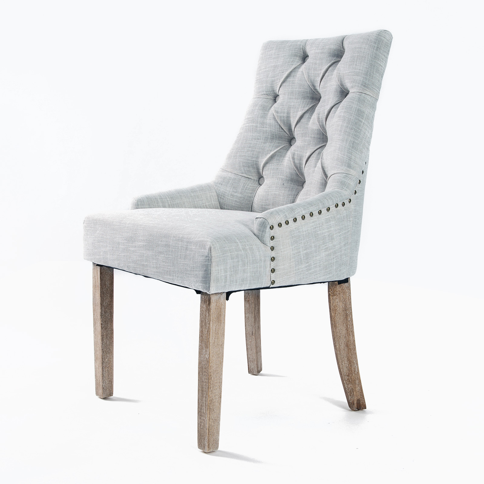 V274-FT-FC8443-GY1-FT-FC8443-GY1-00 French Provincial Dining Chair Oak Leg AMOUR GREY - Image 1