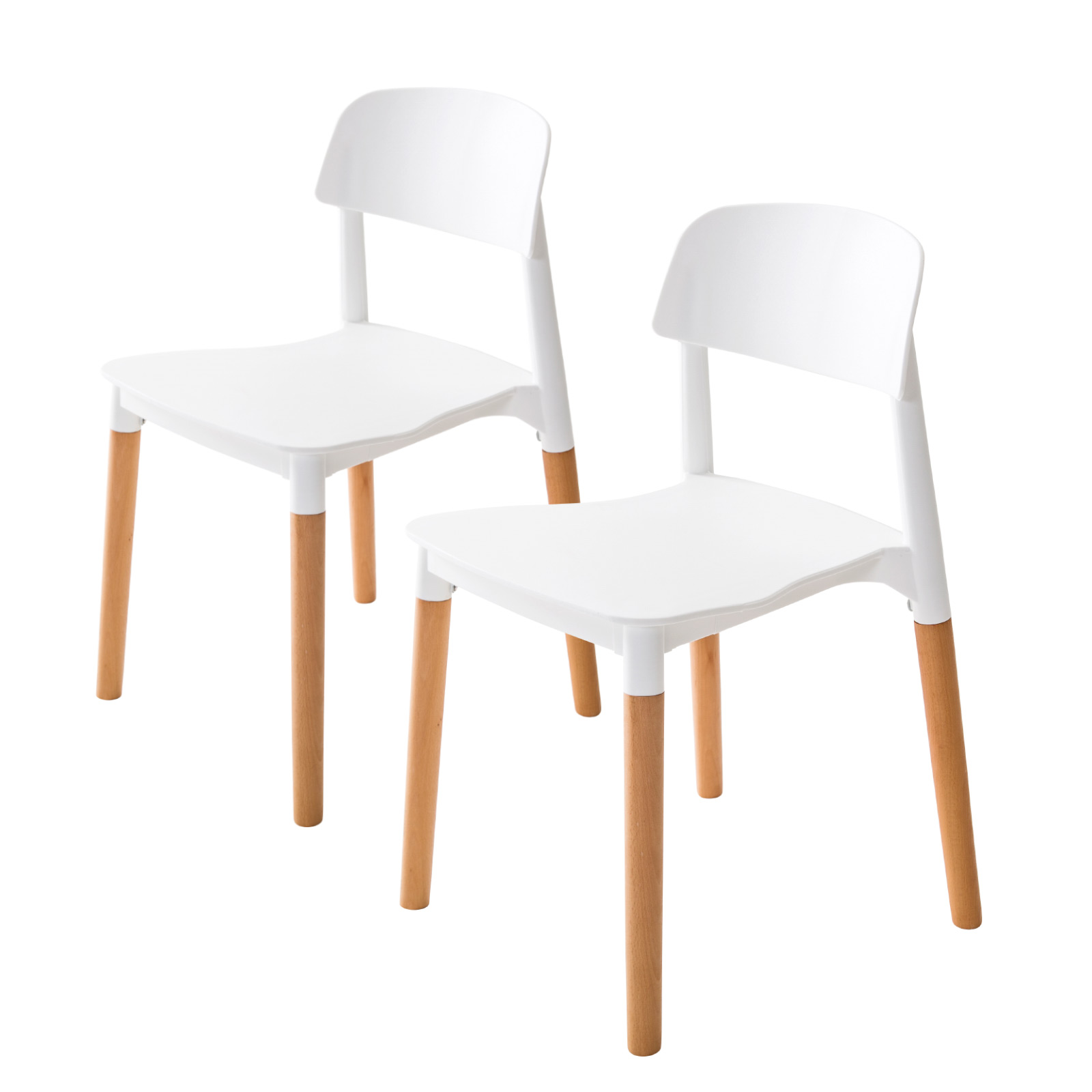 V274-FT-J919-WH2-FT-J919-WH2-00 2X Retro Belloch Stackable Dining Cafe Chair WHITE - Image 1