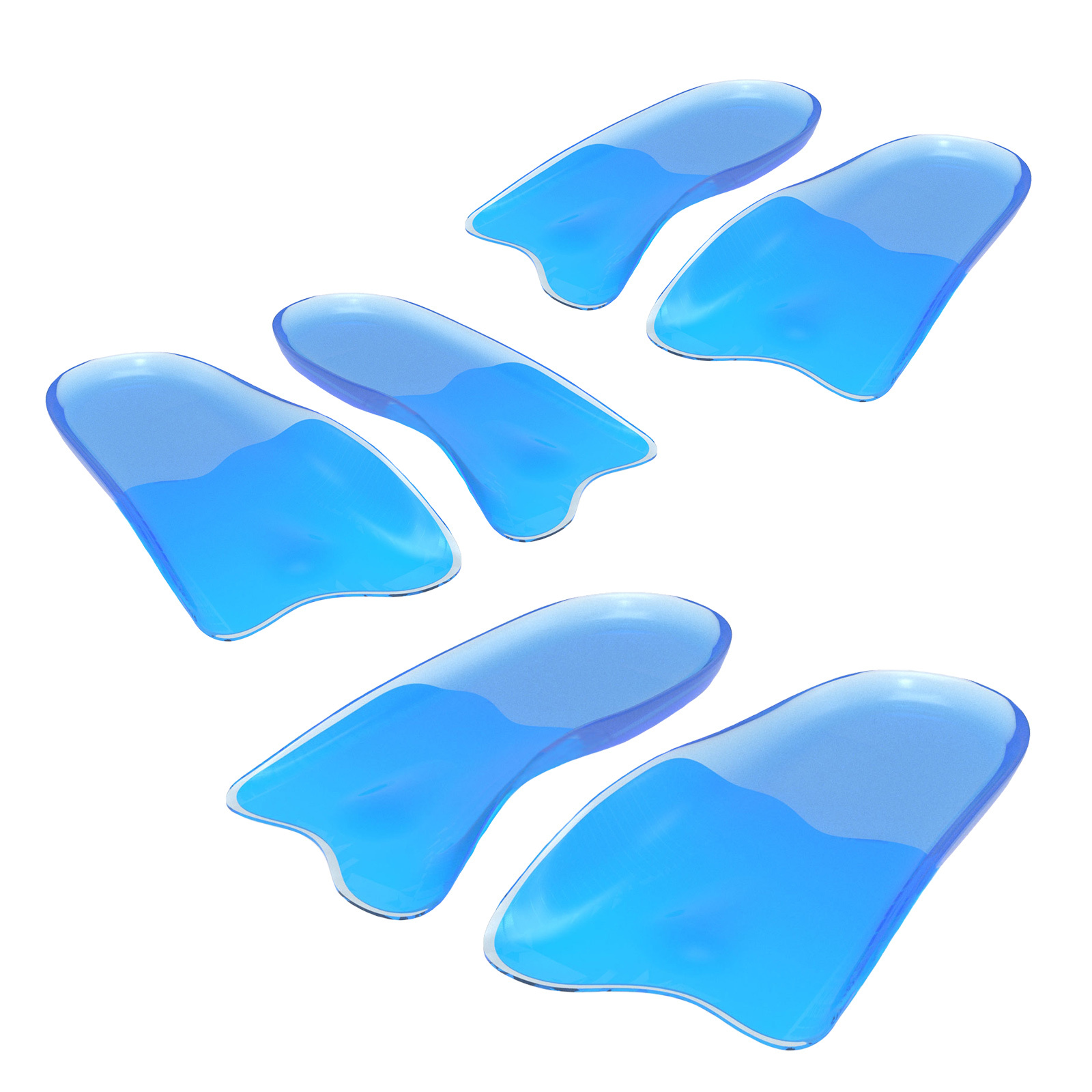 V274-GM-BI-INSOLE-HF-SML-52572-00 Half Insoles Shoe Inserts 3-Size Combo Gel Arch Support Foot Pad - Image 1