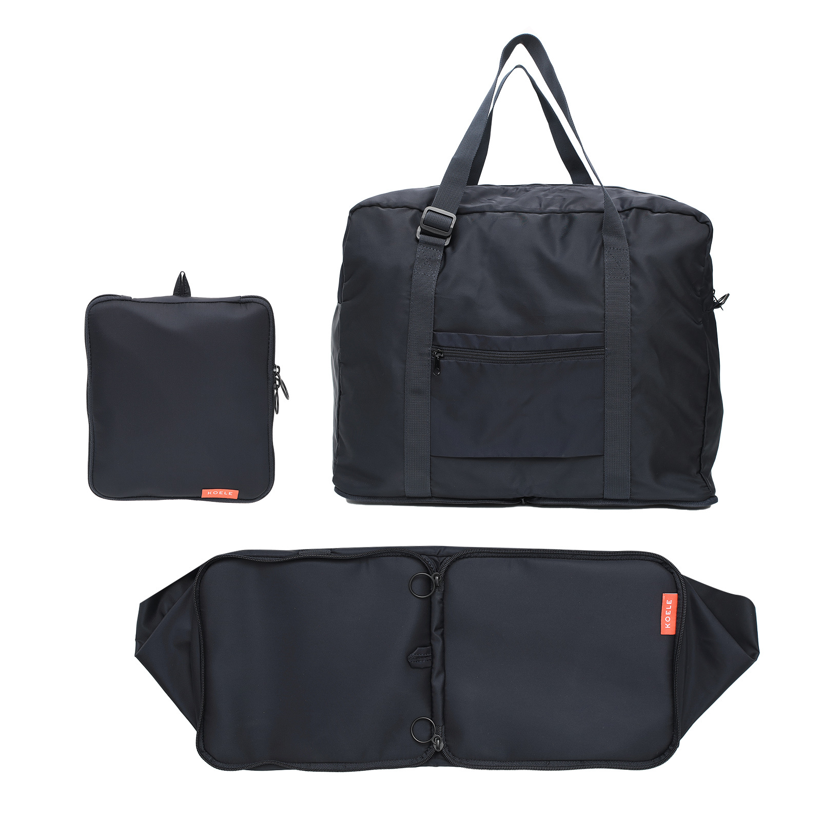V274-GM-KOEBAG-BOS-NY-GM-KOEBAG-BOS-NY-00 Shopper Bag Travel Duffle Bag Foldable Laptop Luggage Nylon KO-BOSTON NAVY - Image 1