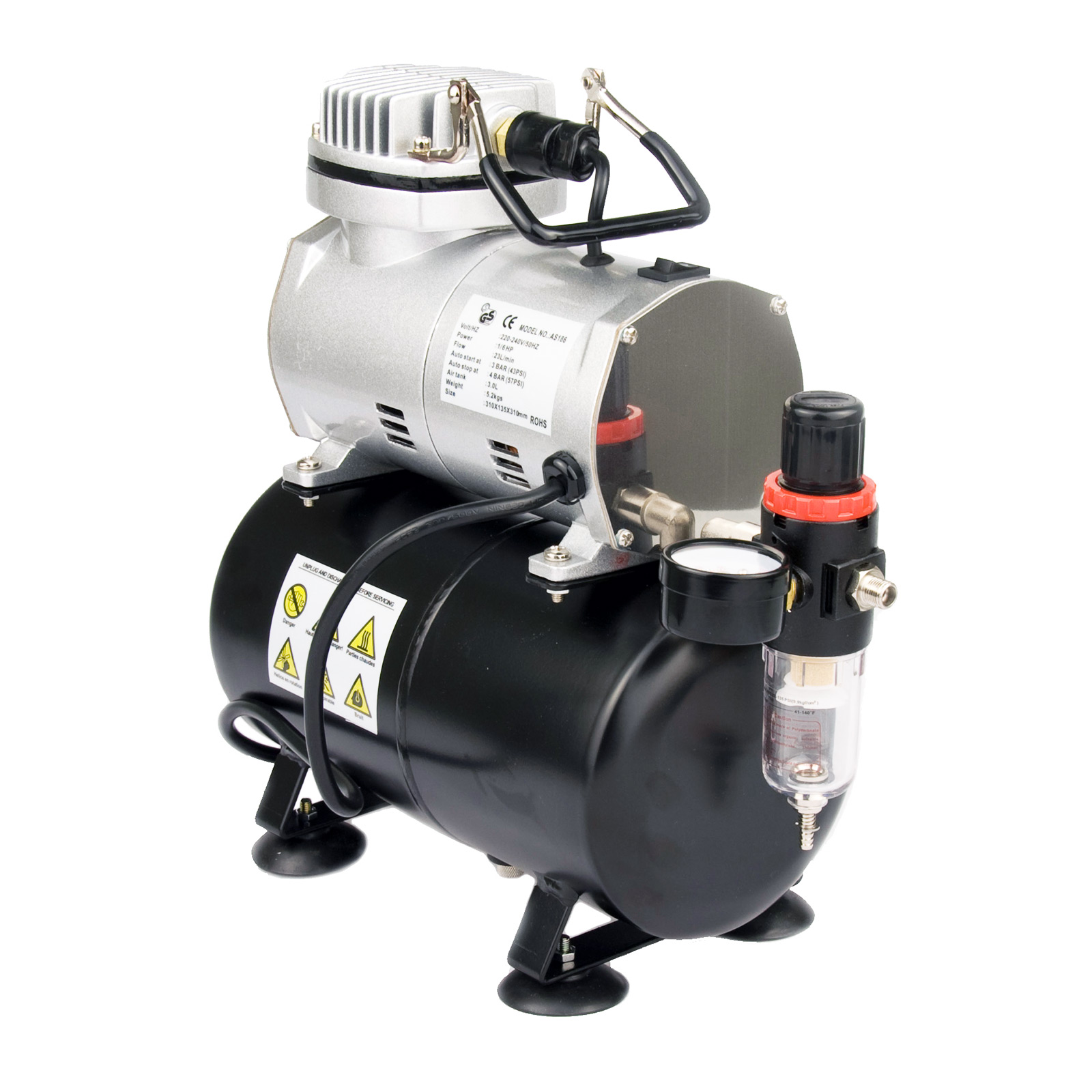 V274-HB-AS186-HB-AS186-00 Air Brush Compressor for Air Brush Spray 1/6HP 3L - Image 1