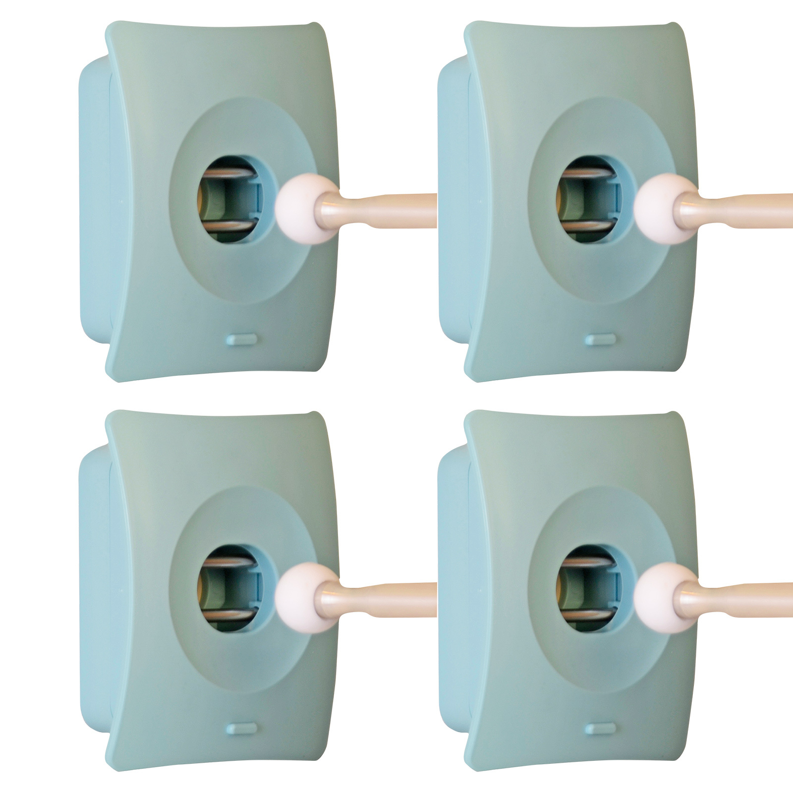 V274-OF-LF-DRSTOP-BU4-OF-LF-DRSTOP-BU4-00 4X Door Stopper Wall Mount Door Stop Adhesive Catch Hole Advanced BLUE - Image 1