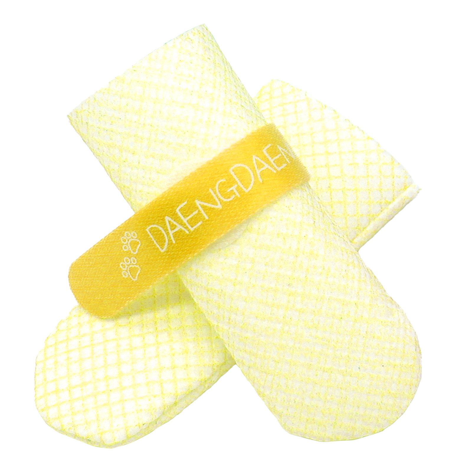 V274-PET-MIR-DDSHOEL-YE-PET-MIR-DDSHOEL-YE-00 28pc X Dog Shoes Waterproof Disposable Boots Anti-Slip Pet Socks L YELLOW - Image 1