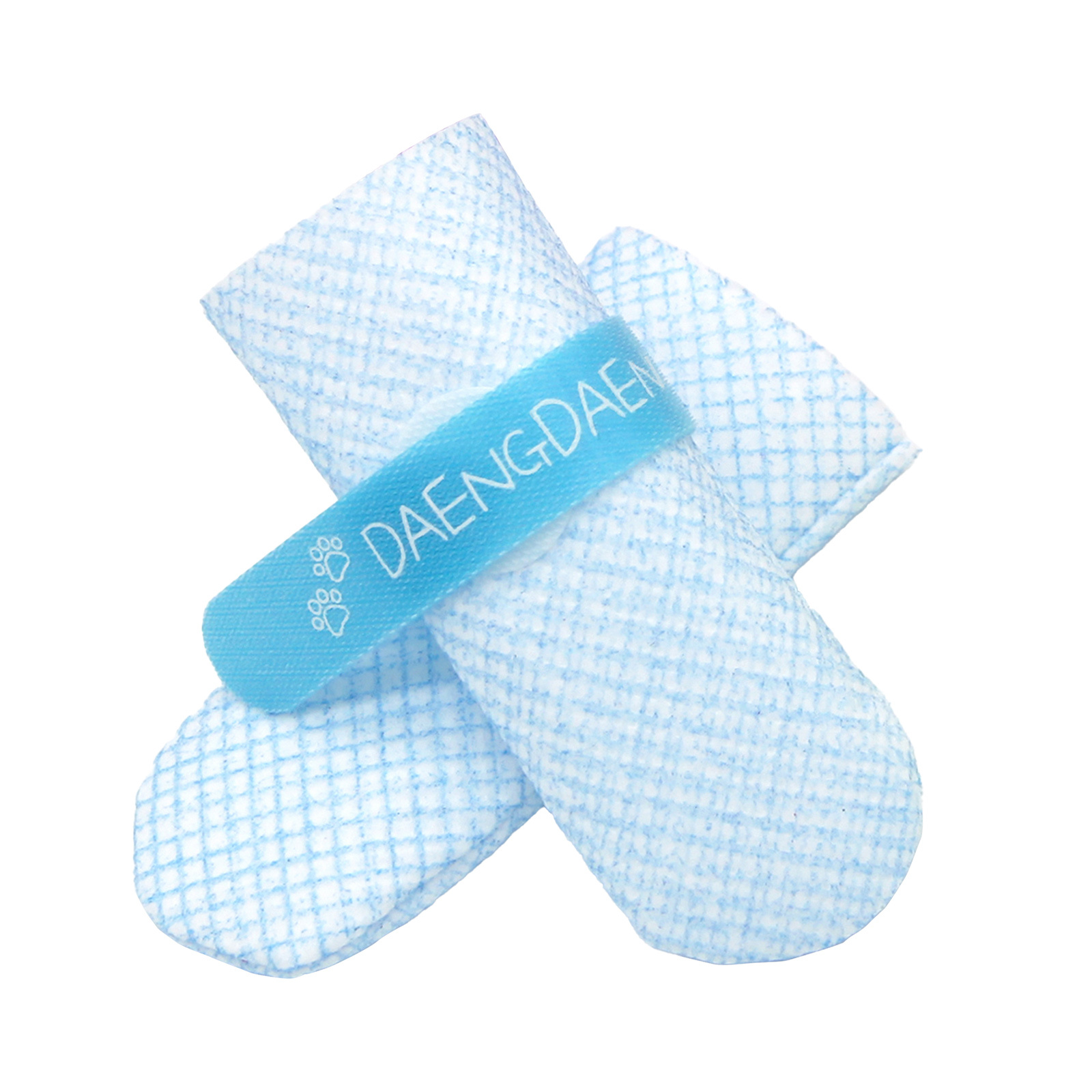 V274-PET-MIR-DDSHOES-BU-PET-MIR-DDSHOES-BU-00 28pc X Dog Shoes Waterproof Disposable Boots Anti-Slip Pet Socks S BLUE - Image 1