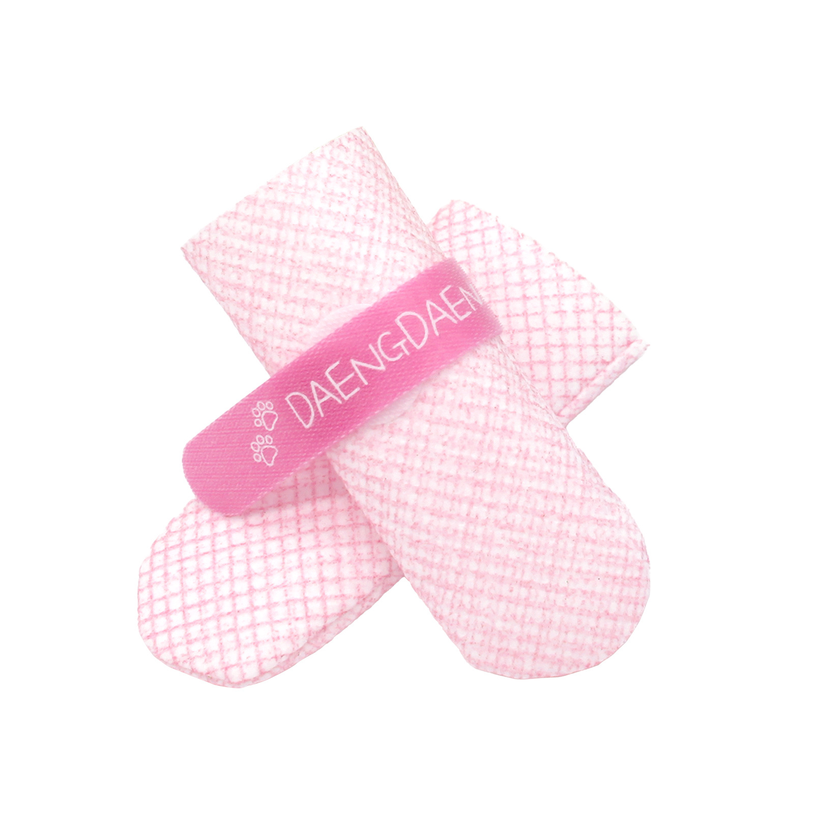 V274-PET-MIR-DDSHOEXS-PK-PET-MIR-DDSHOEXS-PK-00 28pc X Dog Shoes Waterproof Disposable Boots Anti-Slip Pet Socks XS PINK - Image 1