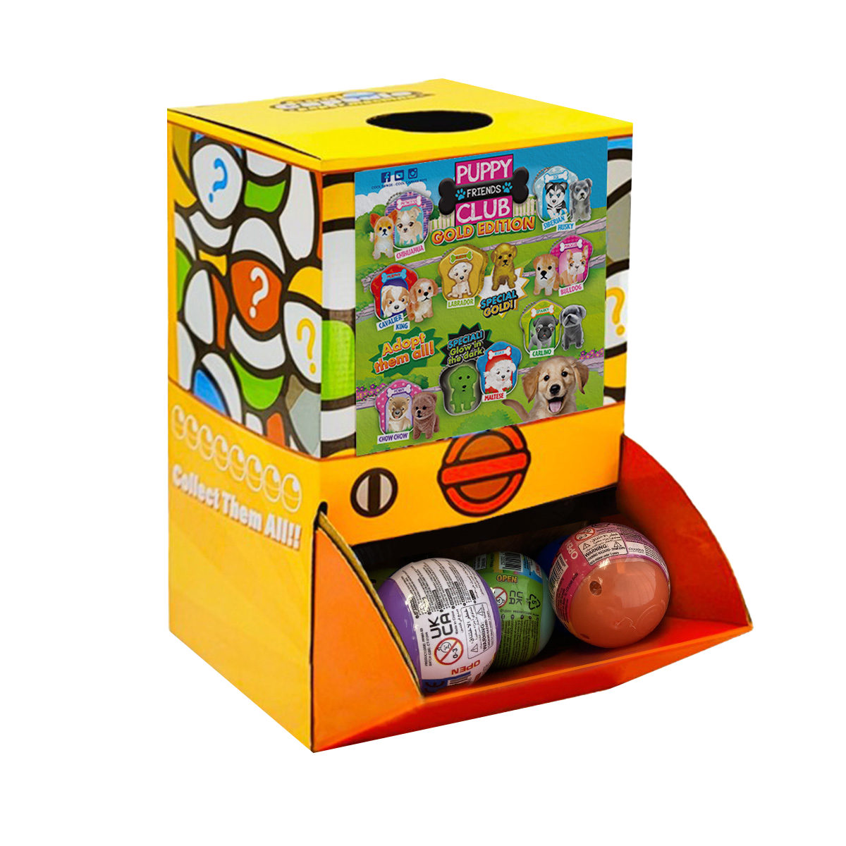 V274-TOY-KN-IGT-GOLDPC-50-208854-00 40X Puppy Club Gold Edition Dog Toy Capsule 50mm Collectible Gacha w Display Box - Image 1