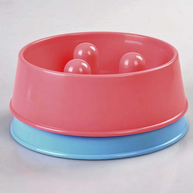 V278-1-X-BP140-ANTI-GULP-PINK-65533-00 YES4PETS 1 x Medium Pet Anti Gulp Feeder Bowl Dog Cat Puppy slow food Interactive Dish Pink - Image 1