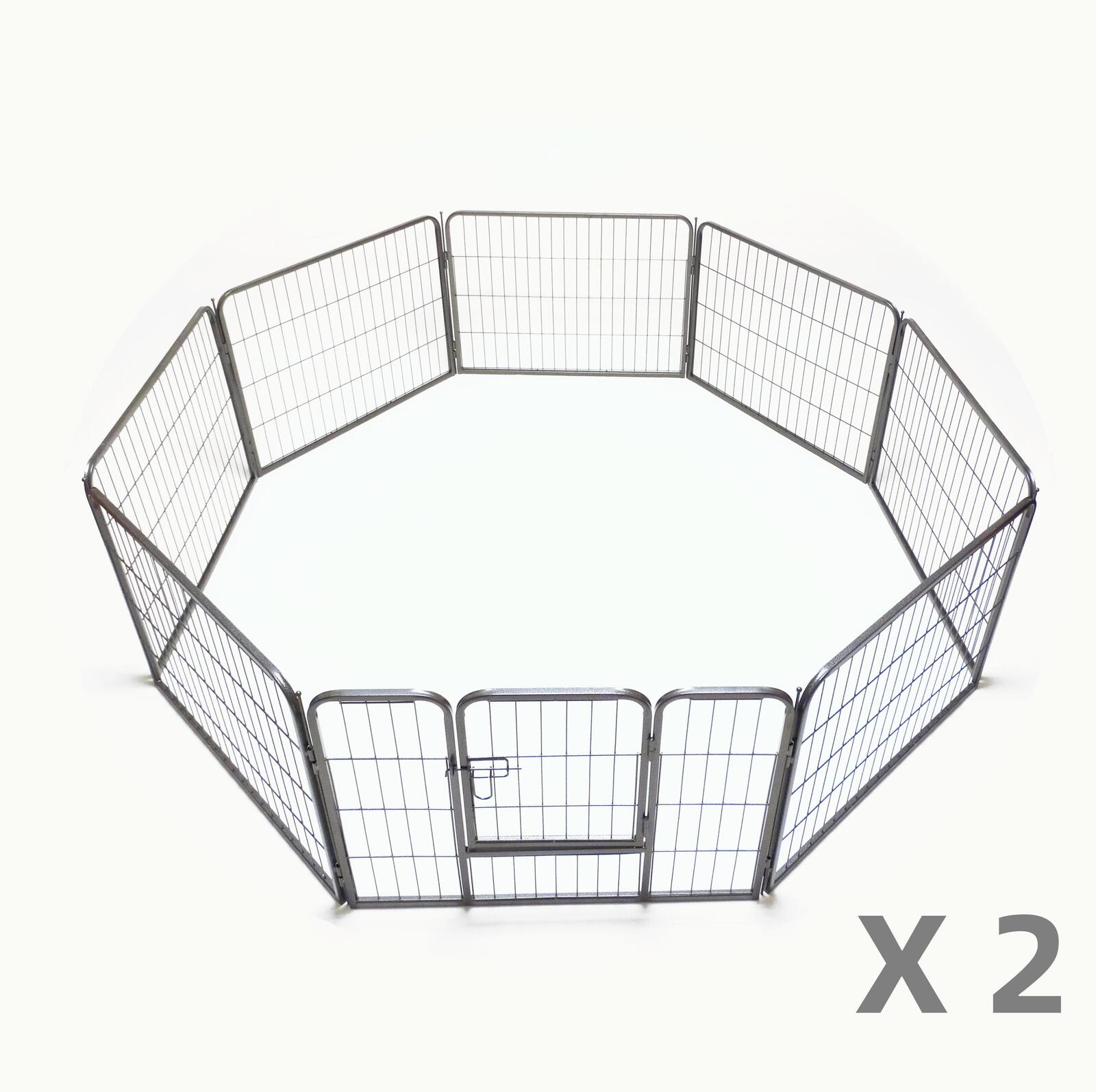 V278-2-X-HPL60-98118-00 YES4PETS 2 X 8 Panel 60 cm Heavy Duty Pet Dog Puppy Cat Rabbit Exercise Playpen Fence - Image 1