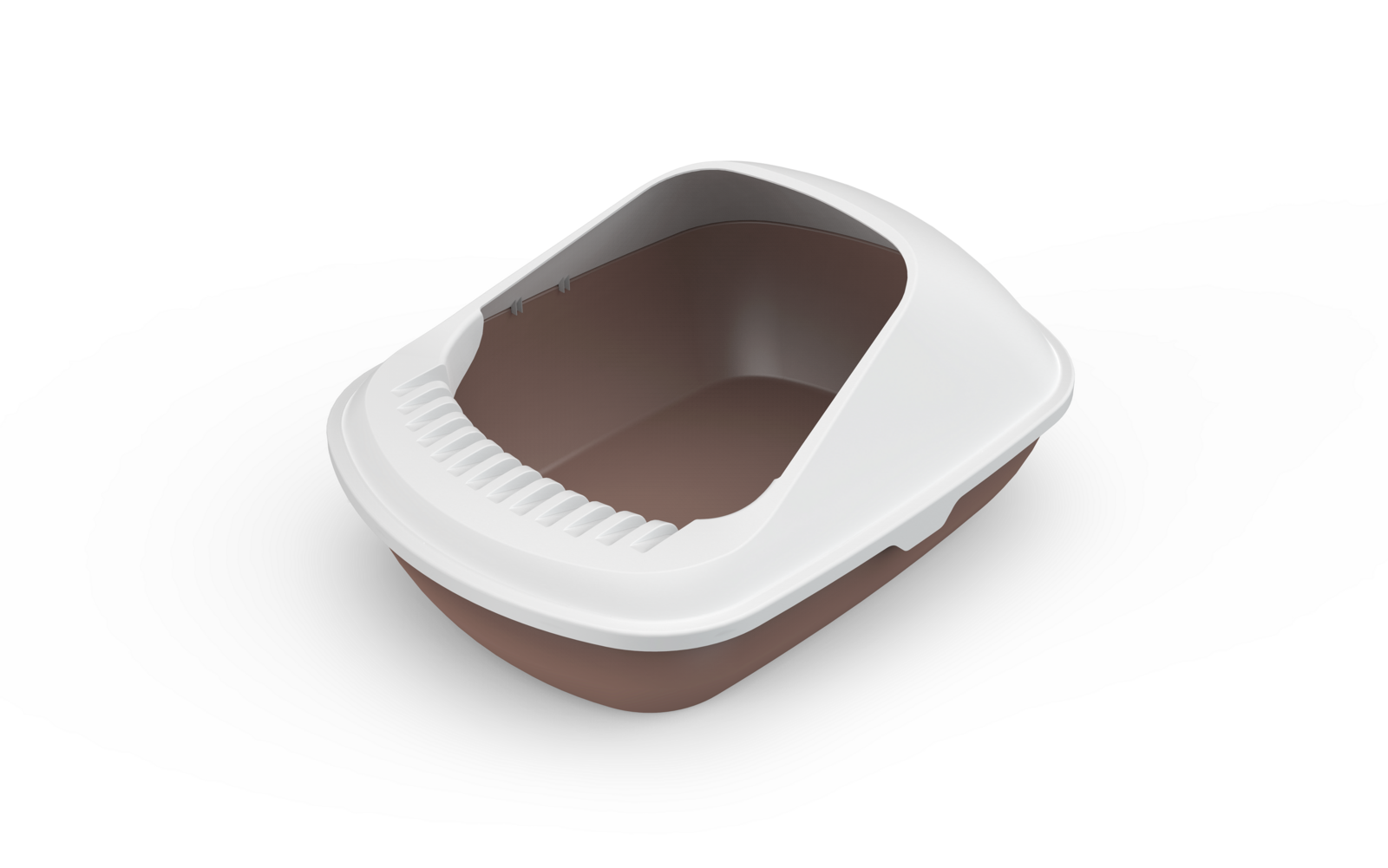 V278-2-X-MSP-B02-BROWN-2-X-MSP-B02-BROWN-00 YES4PETS 2 x Large Cat Litter Box Tray With Shovel Kitty Toilet Semi-Enclosed Pet Box Brown - Image 1