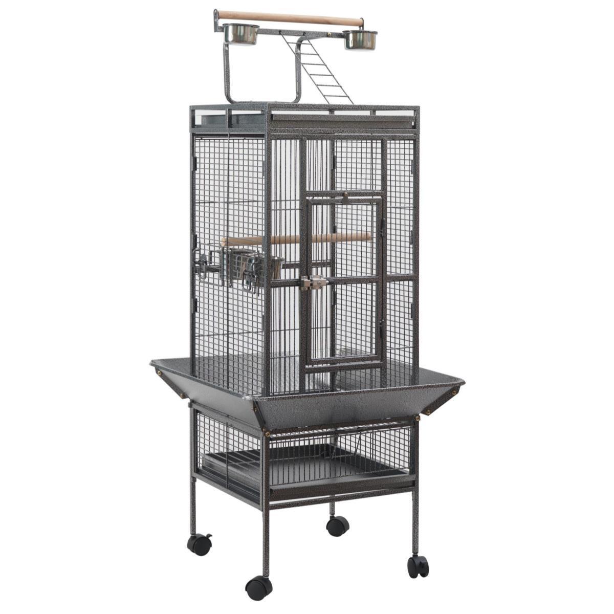 V278-2100-1-173339-00 YES4PETS 153 cm Large Bird Budgie Cage Parrot Aviary With Metal Tray and Wheel - Image 1