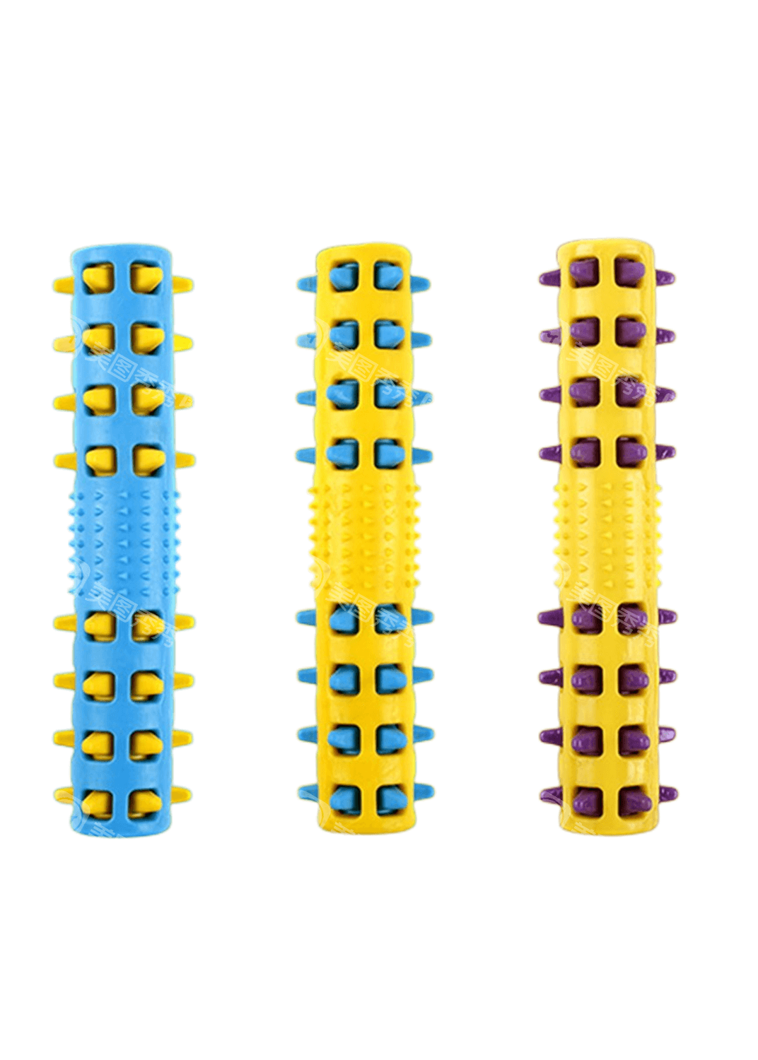 V278-3-X-65535-DOG-SPIKE-TOY-67770-00 YES4PETS 3 x Large Dog Puppy Rubber Spike Fetch Stick Dental Hygiene Chew Play Toy - Image 1