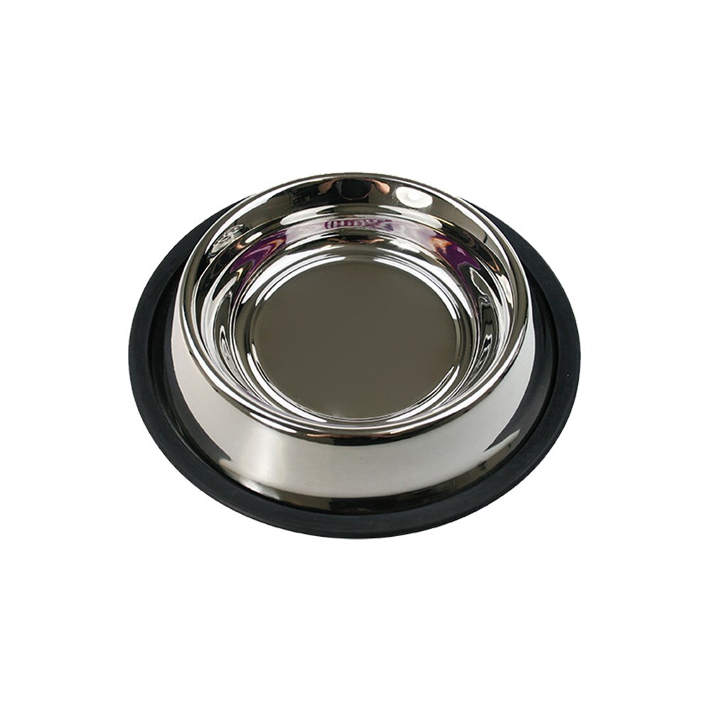 V278-42281-TWO-S-STEEL-BOWL-71306-00 YES4PETS 2 x S Stainless Steel Pet Bowl Water Bowls Portable Anti Slip Skid Feeder Dog Cat - Image 1