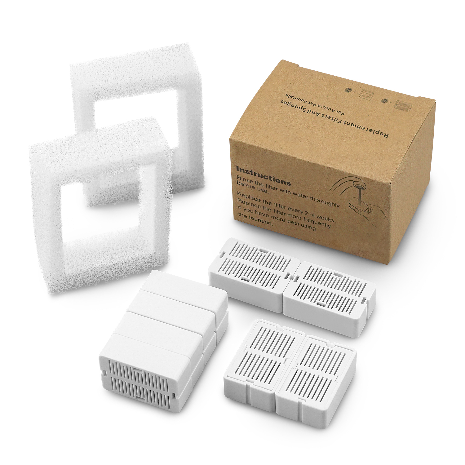 V278-6-X-PWC-101-FILTERS-87773-00 YES4PETS 48 x Pet Dog Cat Fountain Filter Replacement Activated Carbon Exchange Filtration System Automatic Water Dispenser Compatible - Image 1