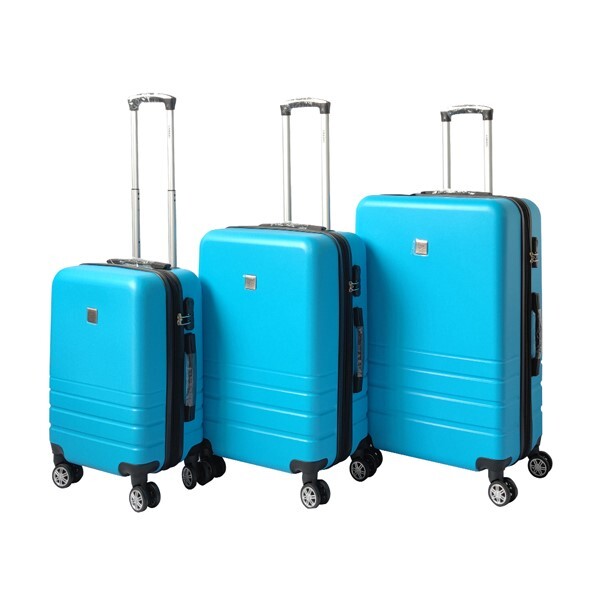 V278-67394-LUG-3SET-AQUA-EXP-70626-00 YES4HOMES Expandable ABS Luggage Suitcase Set 3 Code Lock Travel Carry Bag Trolley Aqua - Image 1