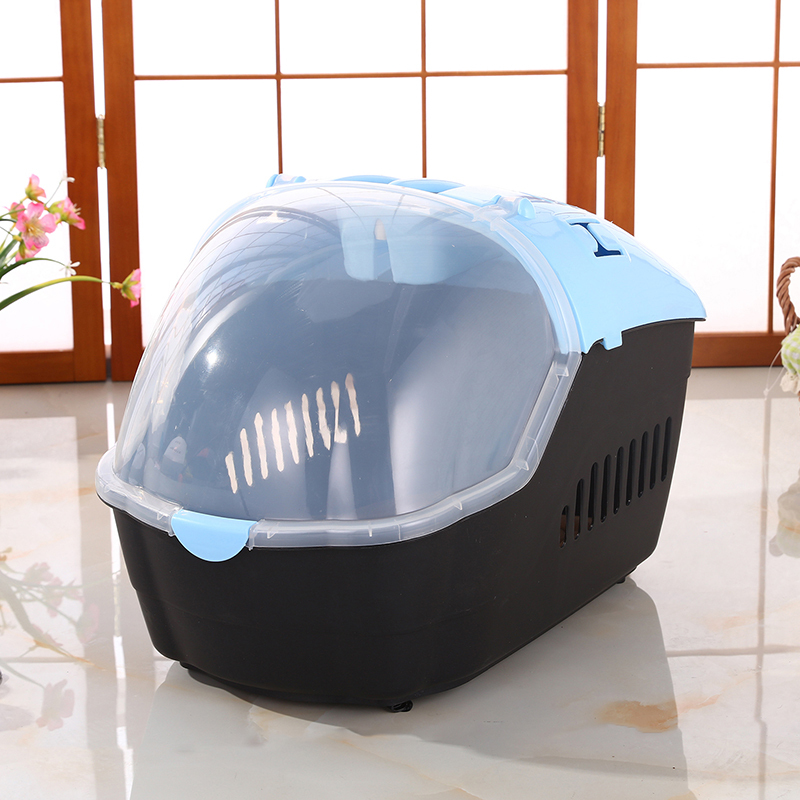 V278-BP238-CARRIER-S-BLUE-69496-00 YES4PETS Small Portable Travel Dog Cat Crate Pet Carrier Cage Comfort With Mat-Blue - Image 1