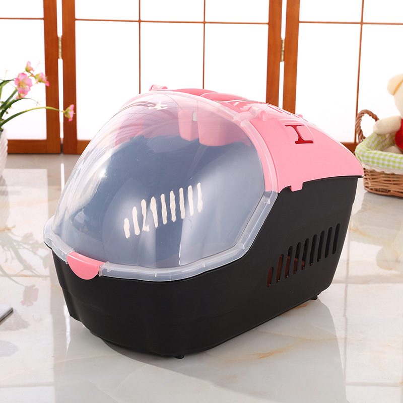 V278-BP238-CARRIER-S-PINK-69497-00 YES4PETS Small Portable Travel Dog Cat Crate Pet Carrier Cage Comfort With Mat-Pink - Image 1