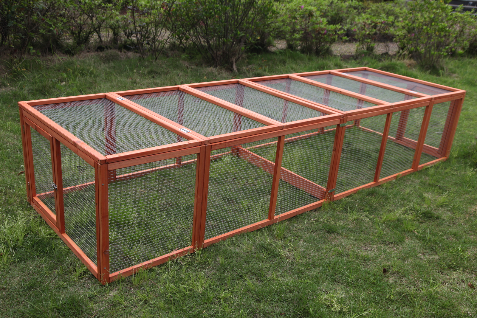 V278-CAGE32RUN-DOUBLE-85643-00 YES4PETS 290 cm XL Chicken Coop Run Guinea Pig Cage Villa Extension Rabbit Hutch Cat Kitten House Pen - Image 1