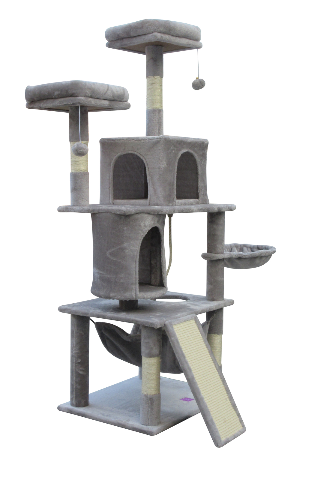 V278-CAT-TREE-YT02-LITTLE-GREY-66434-00 YES4PETS Large Cat Scratching Post Tree Scratcher Pole-Little Grey - Image 1