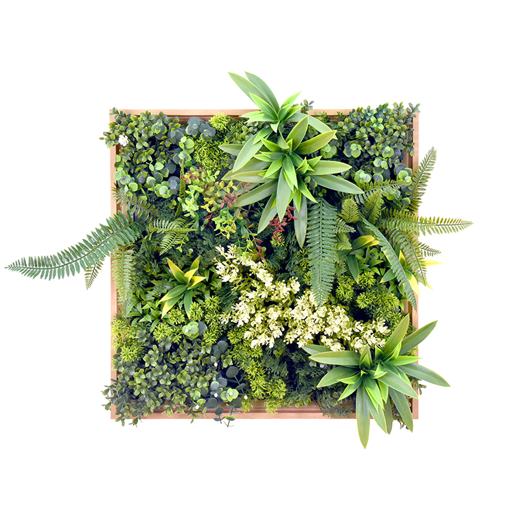 V278-CCGK004BV004-RHEA-71266-00 YES4HOMES 3D Green Artificial Plants Wall Panel Flower Wall With Frame Vertical Garden UV Resistant 50X50CM - Image 1