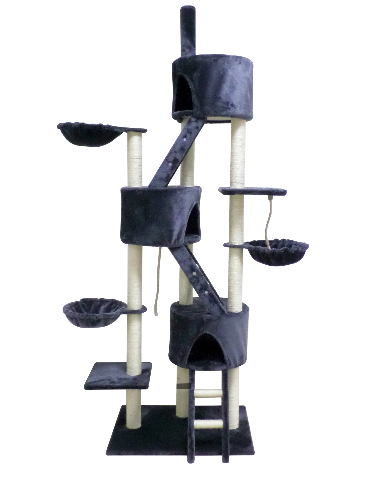 V278-CT244-GREY-85634-00 YES4PETS 244 cm XL Multi Level Cat Scratching Post Tree Scratcher Pole- Grey - Image 1
