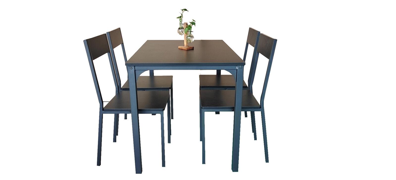 V278-DINING-TABLE-SET-9018-BK-69813-00 YES4HOMES 5 Piece Kitchen Dining Room Table and Chairs Set Furniture - Image 1