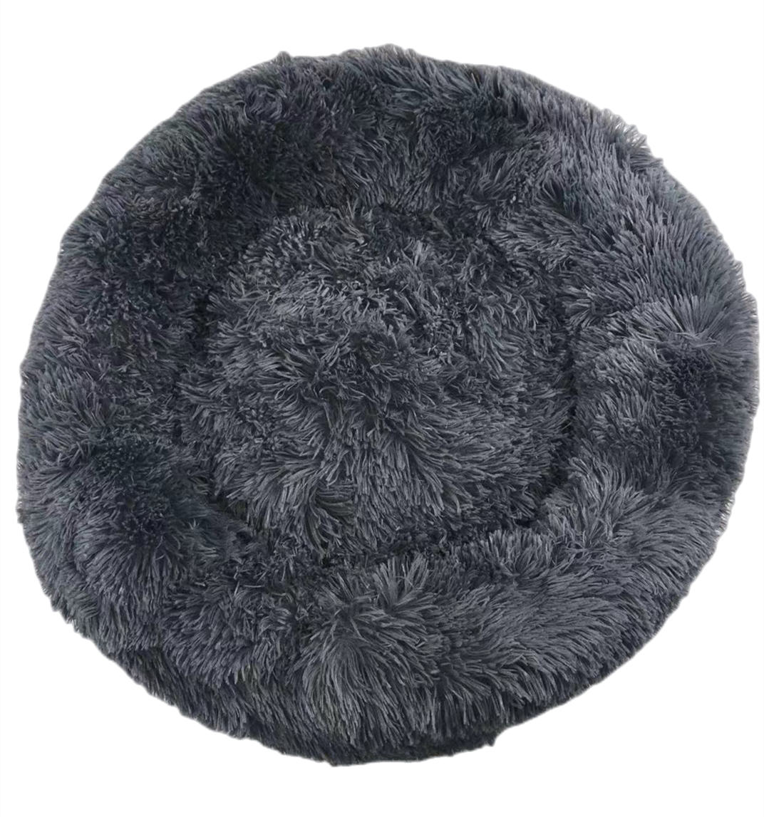 V278-DSLB3-M-DARK-GREY-174550-00 YES4PETS Medium Calming Plush Cat Dog Bed Fluffy Bedding Grey - Image 1