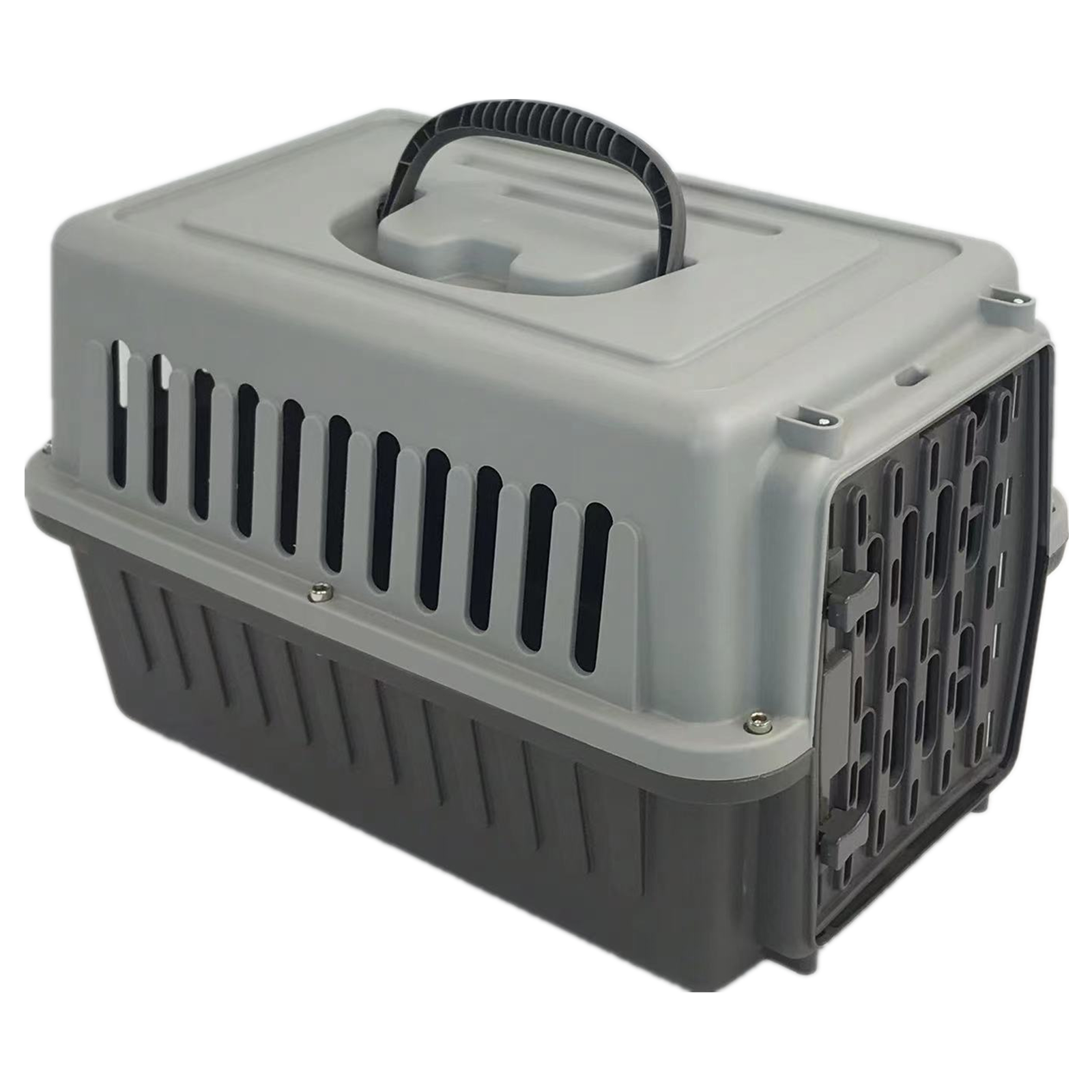 V278-FC-420-S-CARRIER-GREY-65315-00 YES4PETS Small Dog Cat Rabbit Crate Pet Guinea Pig Carrier Kitten Rabbit Cage-Grey - Image 1