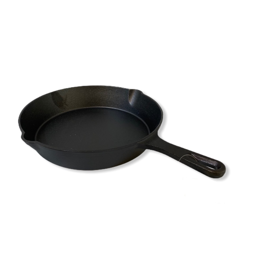 V278-UI3066-69845-00 YES4HOMES 25 cm Cast Iron Skillet Barbecue Fry Pan Pre-Seasoned Oven Safe Grill Frypan - Image 1